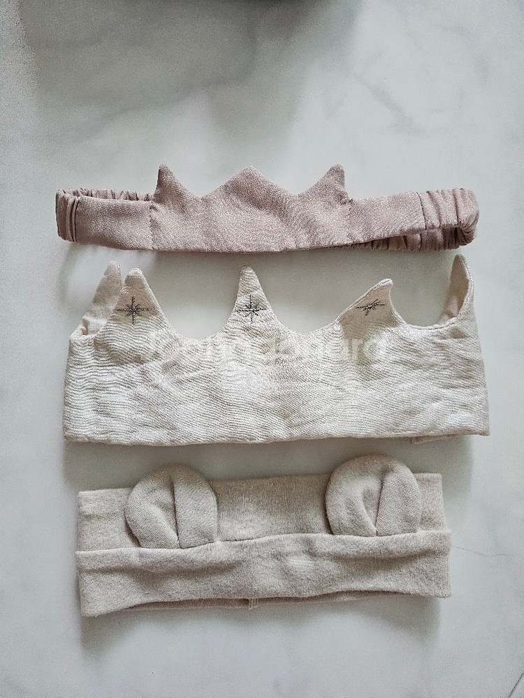 아기 왕관 곰돌이 헤어밴드--0