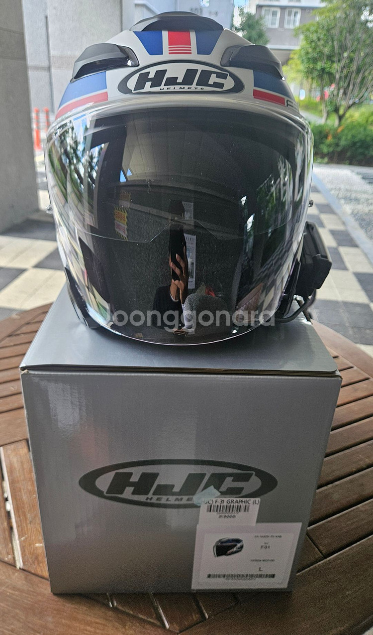 HJC F-31 헬멧과 세나 60S Wave 인터콤--1