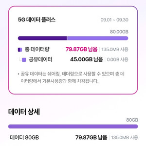 유플러스 데이터 총 2기가 총 4천원에 팝니다