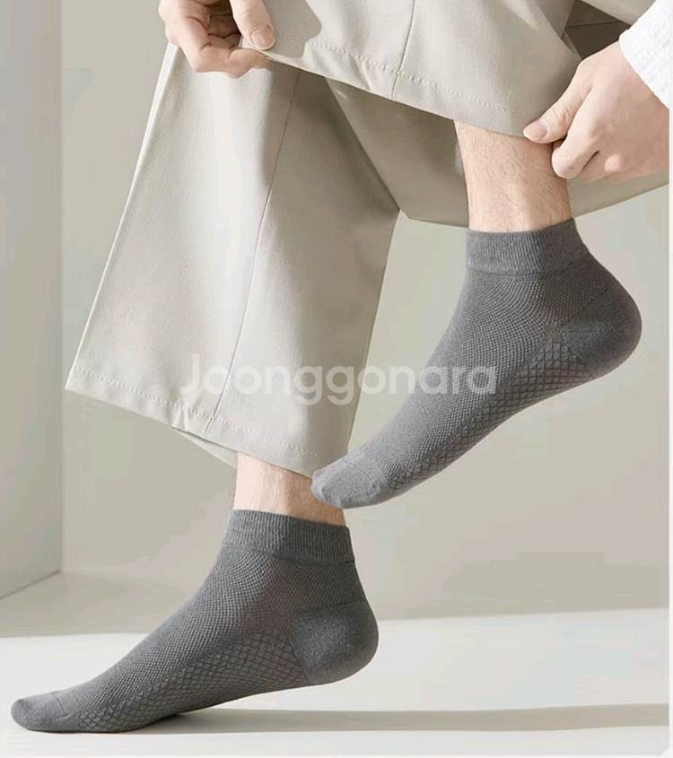통기성 순면 메쉬 남자 여름양말 10켤레 일괄(새상품)--8