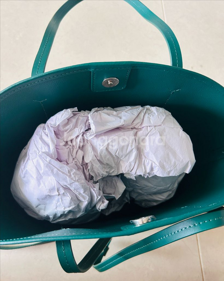 가죽 토트백 크로스백 그린--3