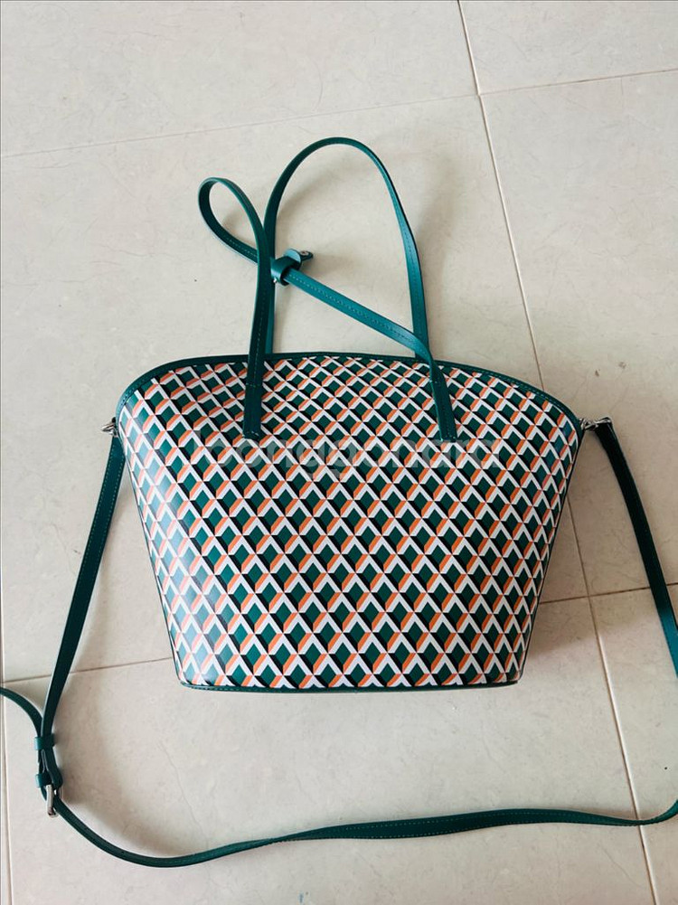 가죽 토트백 크로스백 그린--1