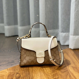 코치 페퍼 새첼 시그니처 숄더백 화이트 C1325