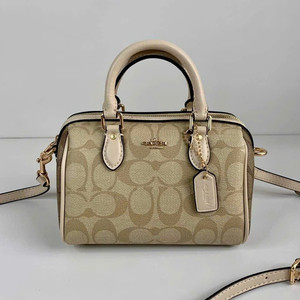 코치 미니 로완 사첼인 블록 시그니쳐 캔버스 크로스바디