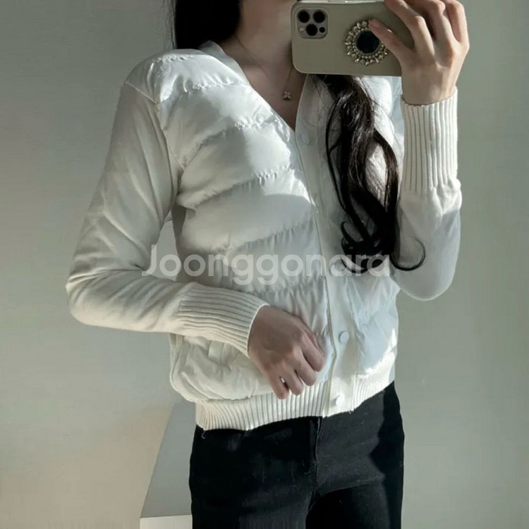 새상품:) 니트 웰론 경량패딩--0