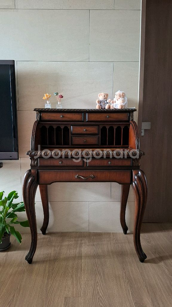 앤틱 롤탑 책상 콘솔 원목 장식장 화장대--0