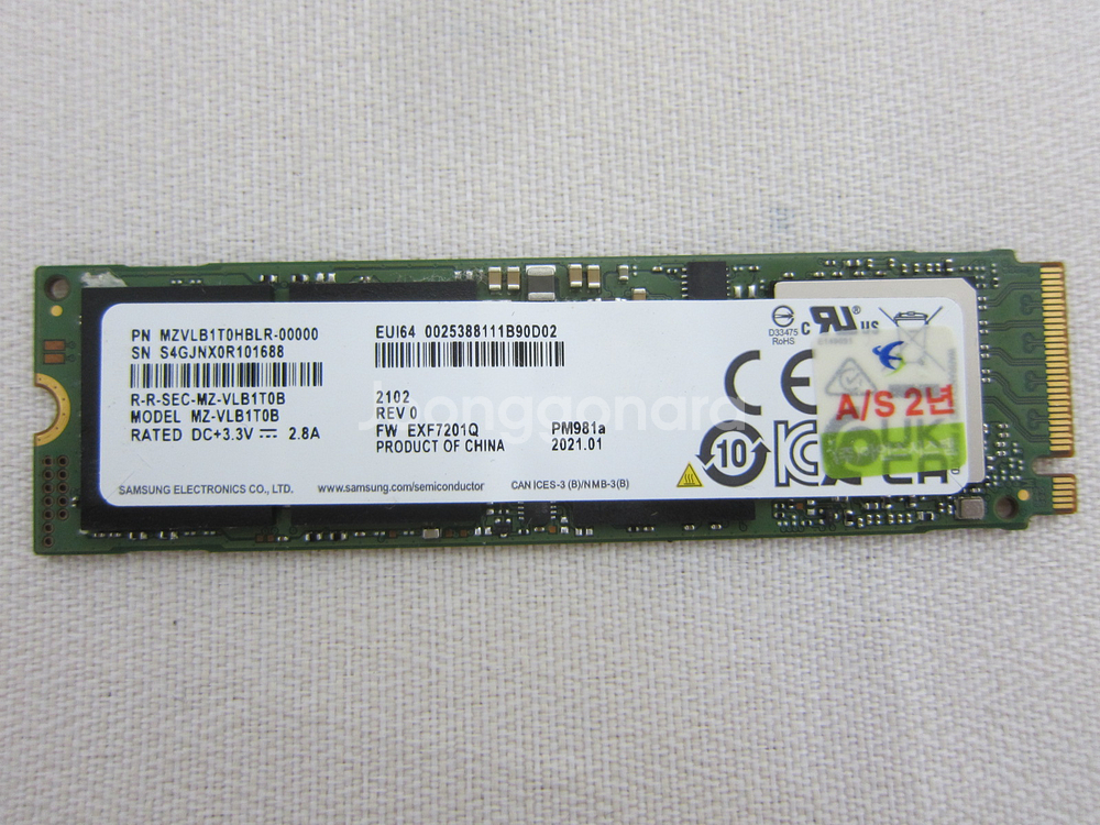 삼성전자 SSD PM981a M.2 NVMe 1TB--0