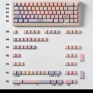 연보라 살구색 PBT 키캡