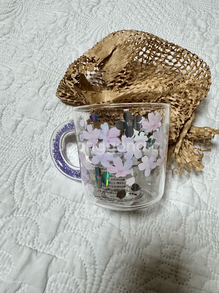 스타벅스 일본 사쿠라 글리터 글라스 컵--1