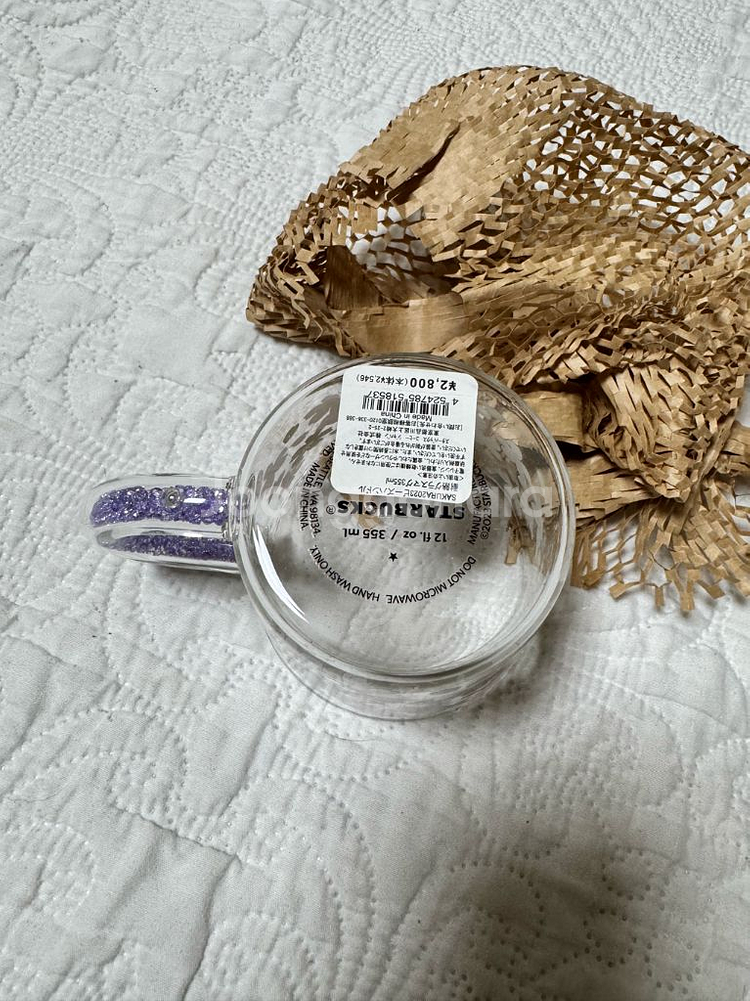 스타벅스 일본 사쿠라 글리터 글라스 컵--2