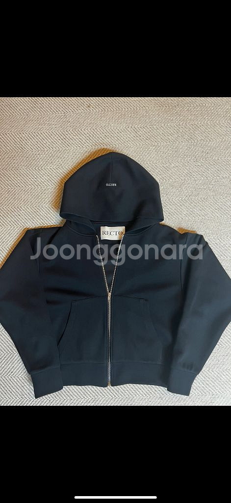 렉토 Recto 25SS 로고 디테일 후드 집업 블랙--0