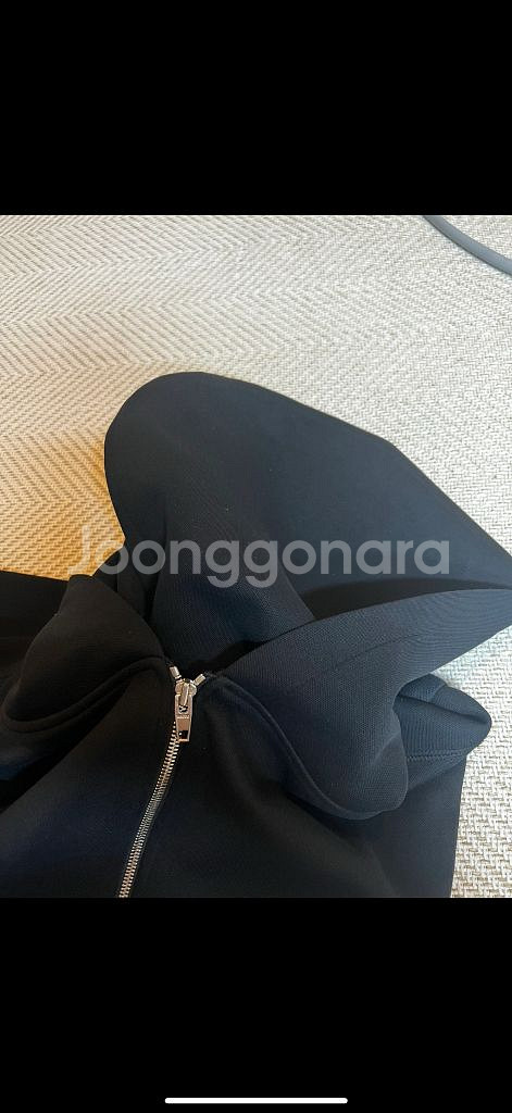 렉토 Recto 25SS 로고 디테일 후드 집업 블랙--6