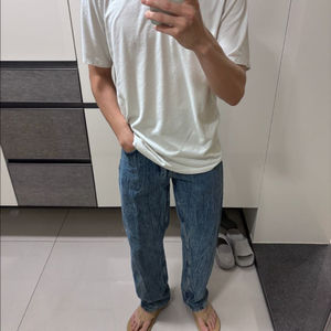 30 자라 ZARA 워싱 사이드 심리스 데님 팬츠