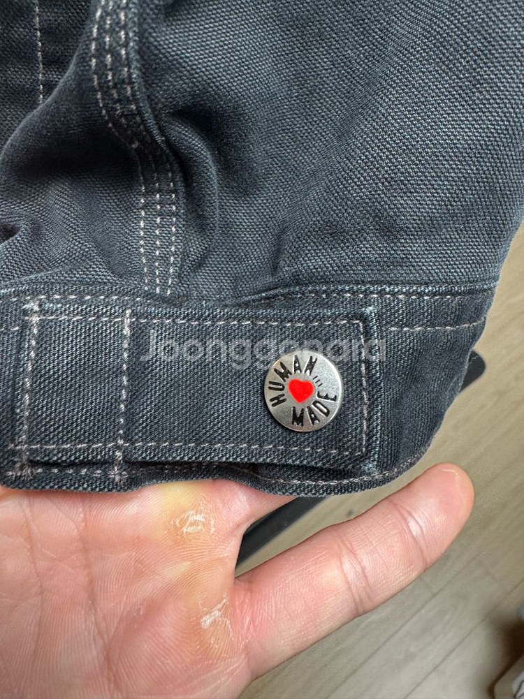 휴먼 메이드 집업 자수 블루종 블랙--3