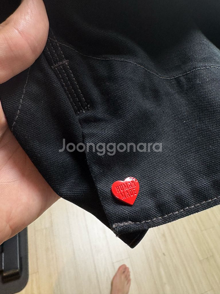 휴먼 메이드 집업 자수 블루종 블랙--2