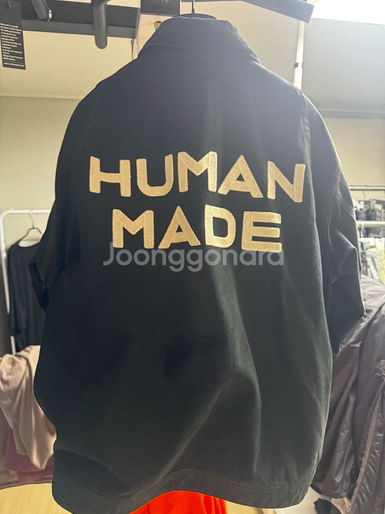 휴먼 메이드 집업 자수 블루종 블랙--4