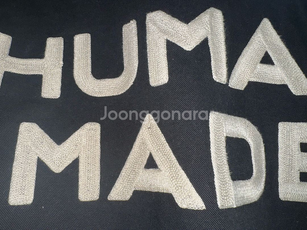 휴먼 메이드 집업 자수 블루종 블랙--5