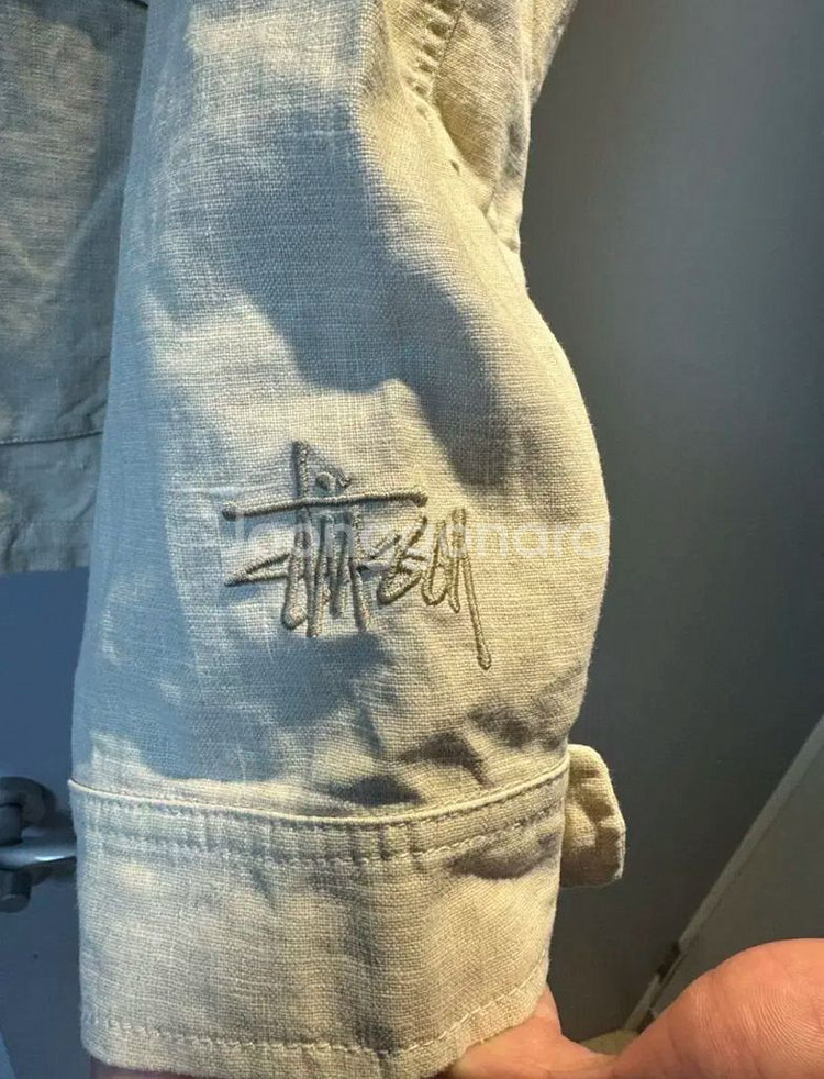 [L] 스투시 왁스드 리넨 숏 파카 내츄럴--1