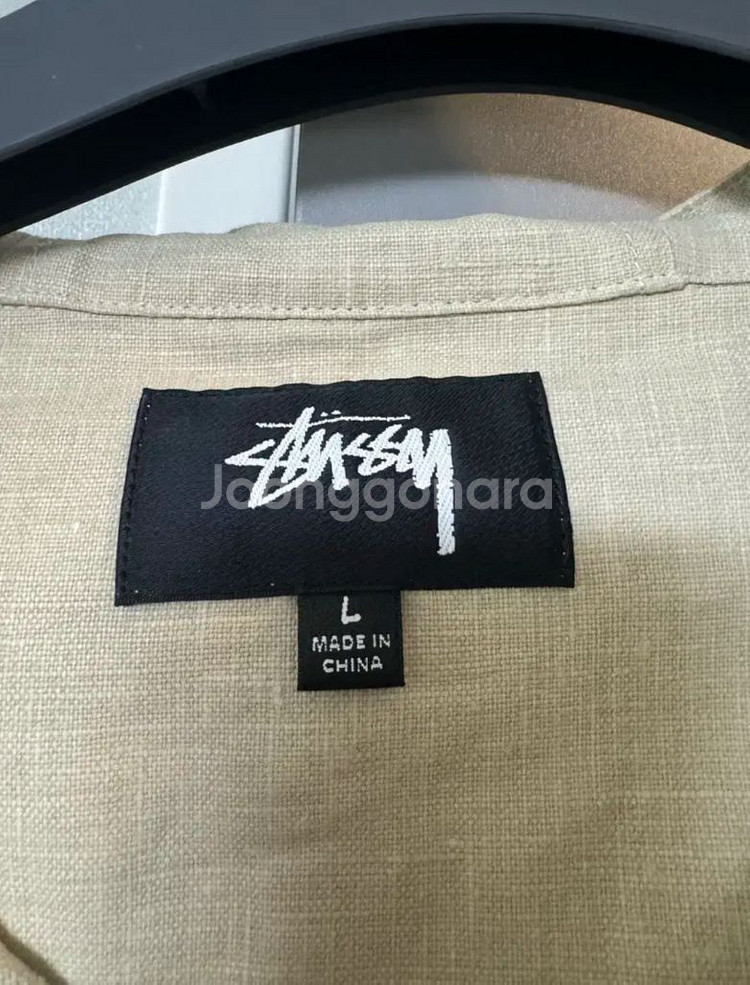 [L] 스투시 왁스드 리넨 숏 파카 내츄럴--2