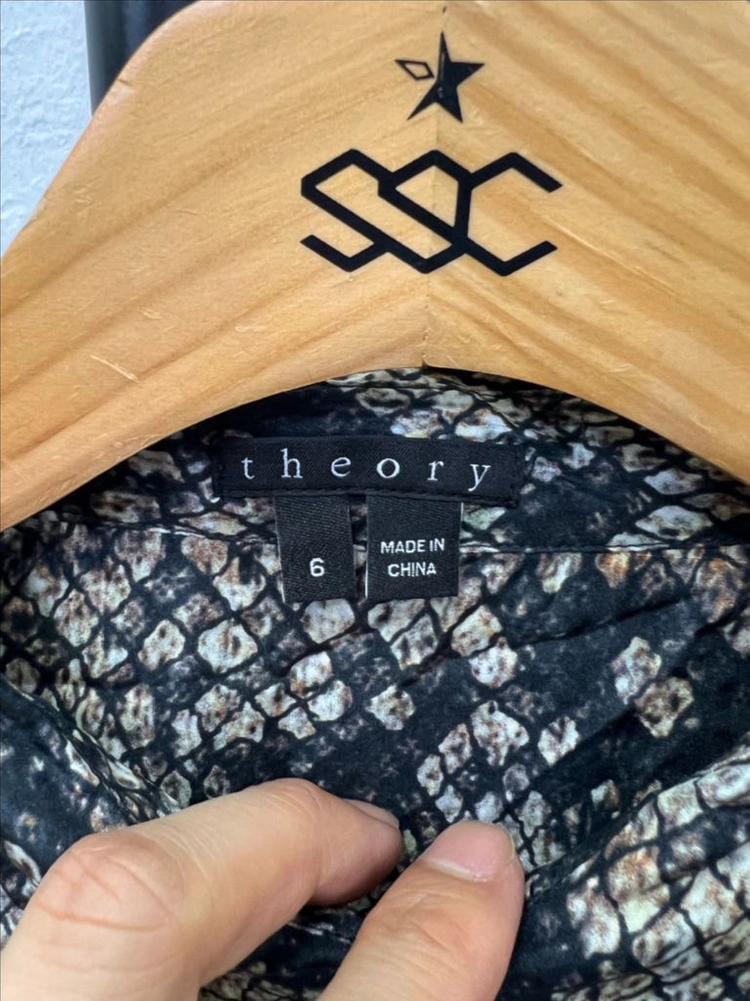 정품) Theory 띠어리 뱀피 실크 블라우스 셔츠 5 이미지