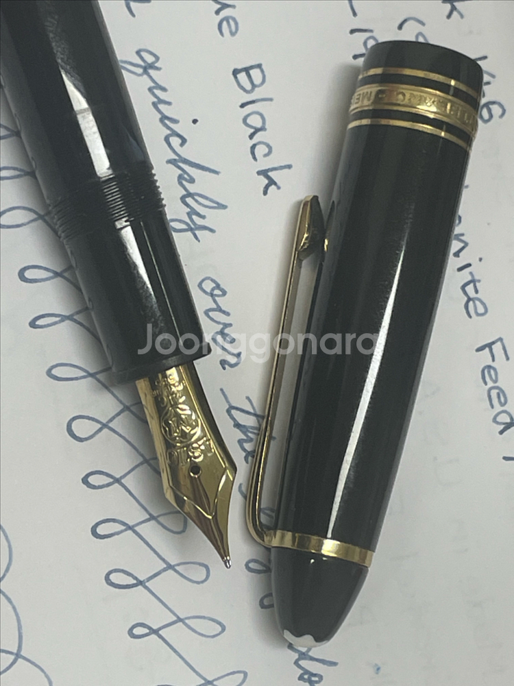몽블랑 만년필 마이스터스튁 146 블랙 14C F닙--4