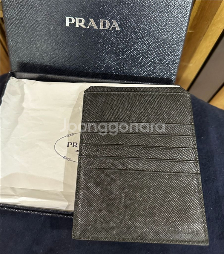 [미사용 정품] 프라다 사피아노 가죽 카드 장지갑--0
