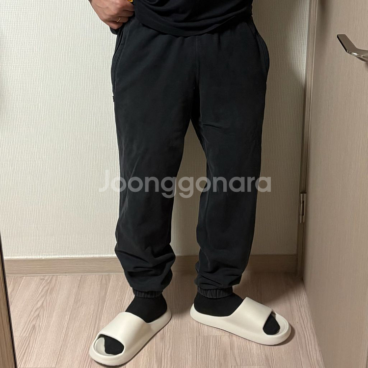 정품 아디다스 미니 트레포일 로고 와이드 조거팬츠 바지--0