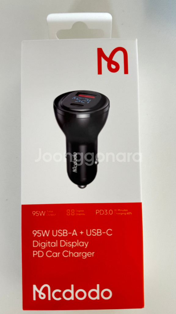 맥도도 95W 차량용 초고속 충전기/--1