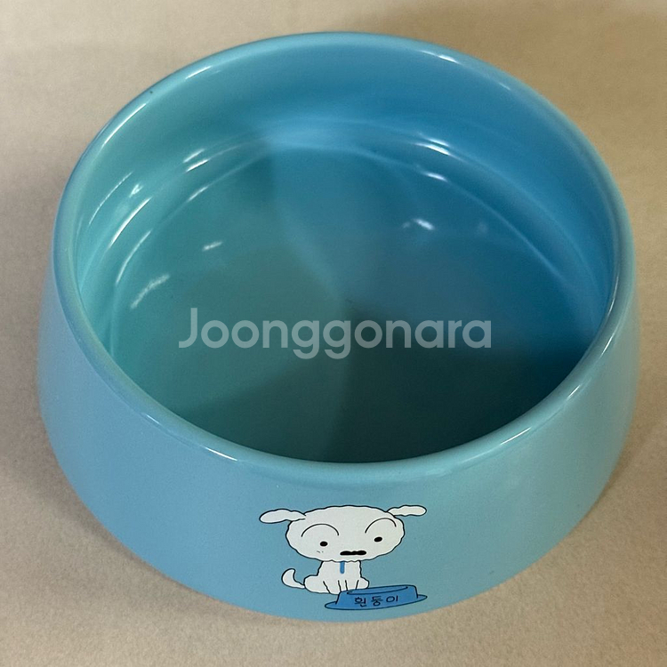 [미사용/새상품] 더키월드 짱구 흰둥이 밥그릇--1