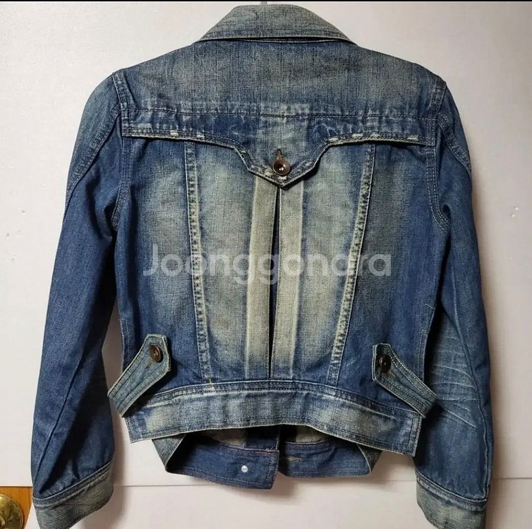 87 ) 너무예쁜 고급 워싱 빈티지 100%코튼 청자켓--2