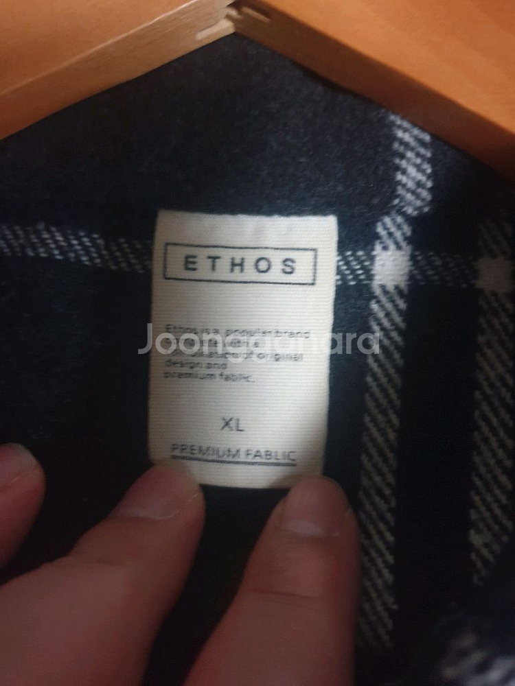 (XL) ETHOS 울 타탄체크 벌룬핏 셔츠자켓 다크그--1