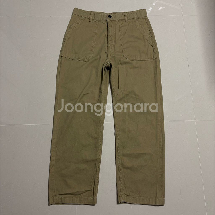 정품 유니폼브릿지 세미와이드 퍼티그 팬츠 베이지 면바지--2