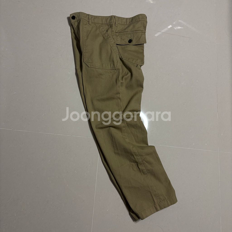 정품 유니폼브릿지 세미와이드 퍼티그 팬츠 베이지 면바지--3