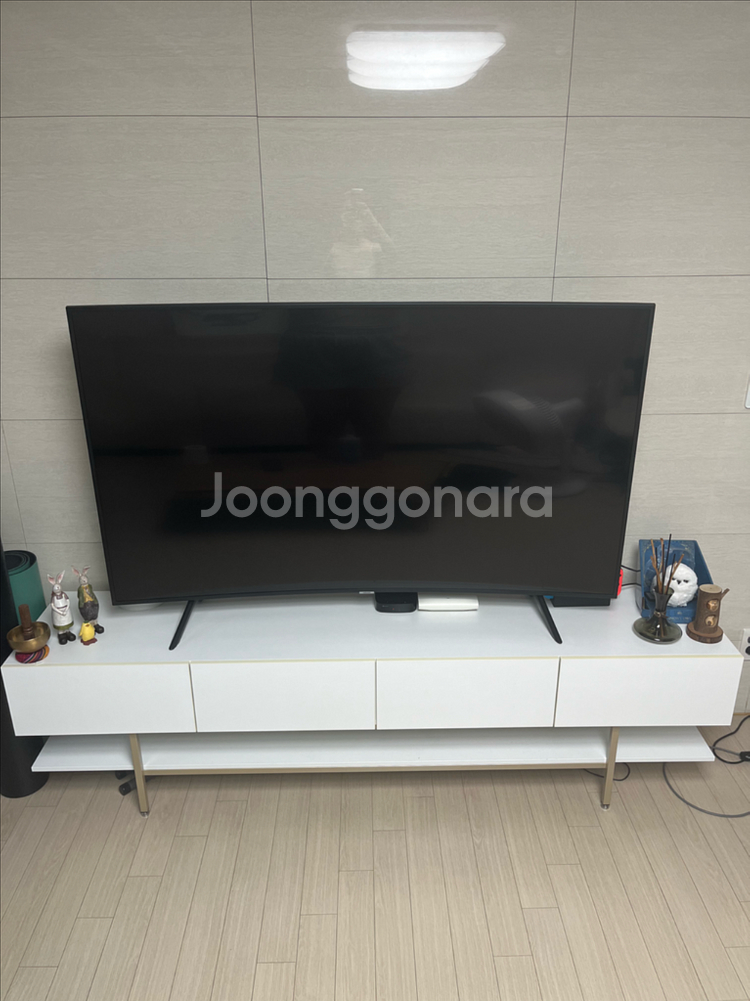 화이트 TV 스탠드 장--0