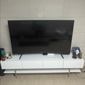 화이트 TV 스탠드 장