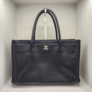 샤넬 CC 은장 서프백 미듐 블랙 #21