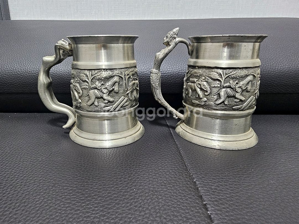 태국 빈티지 주석(Pewter) 머그잔--0