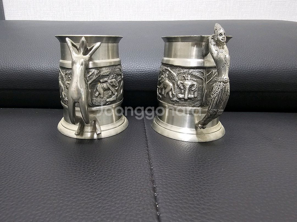 태국 빈티지 주석(Pewter) 머그잔--3