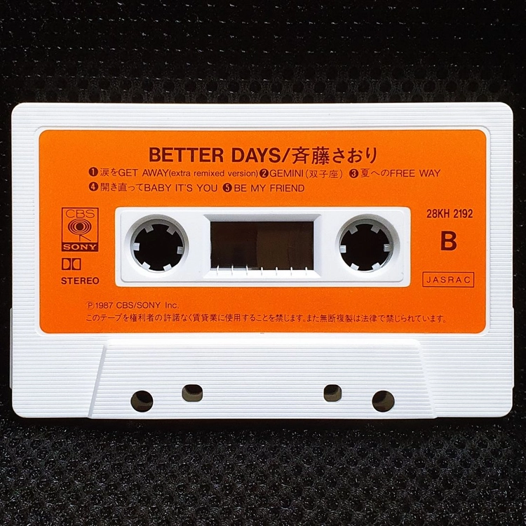 사이토 사오리 (아사쿠라 아키라) BETTER DAYS 카세트 테이프 이미지