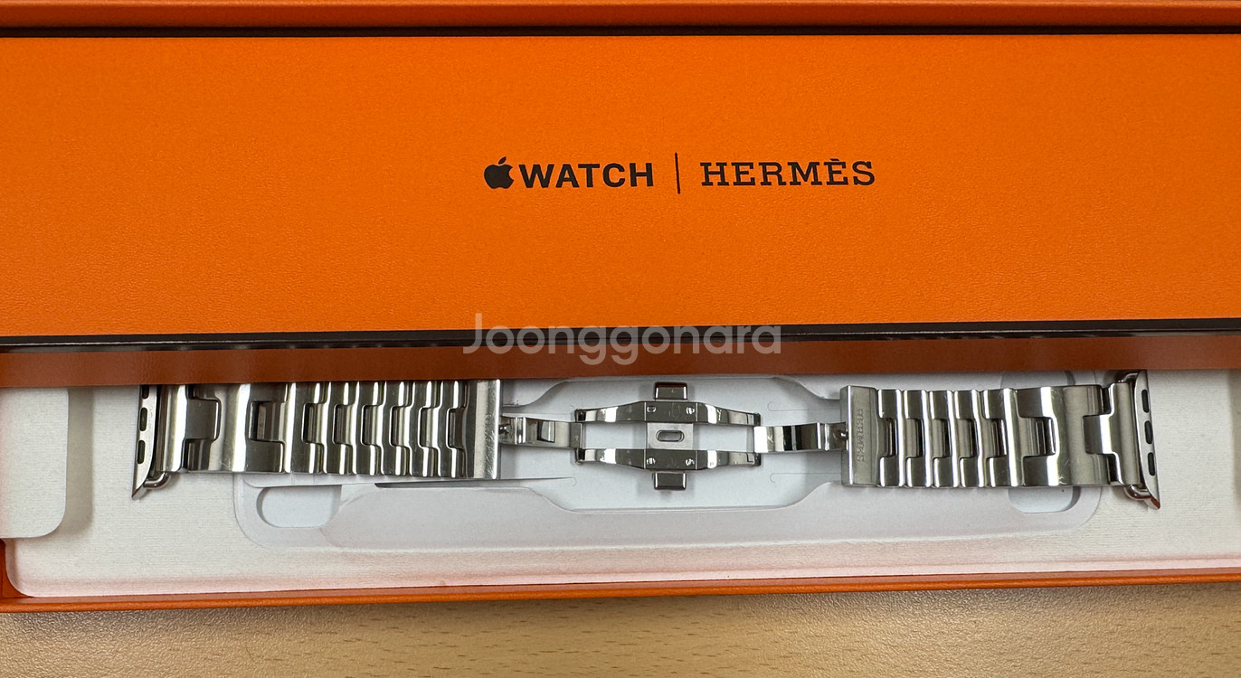 애플워치 에르메스10 46mm 실버 +사티네M 풀박스--3