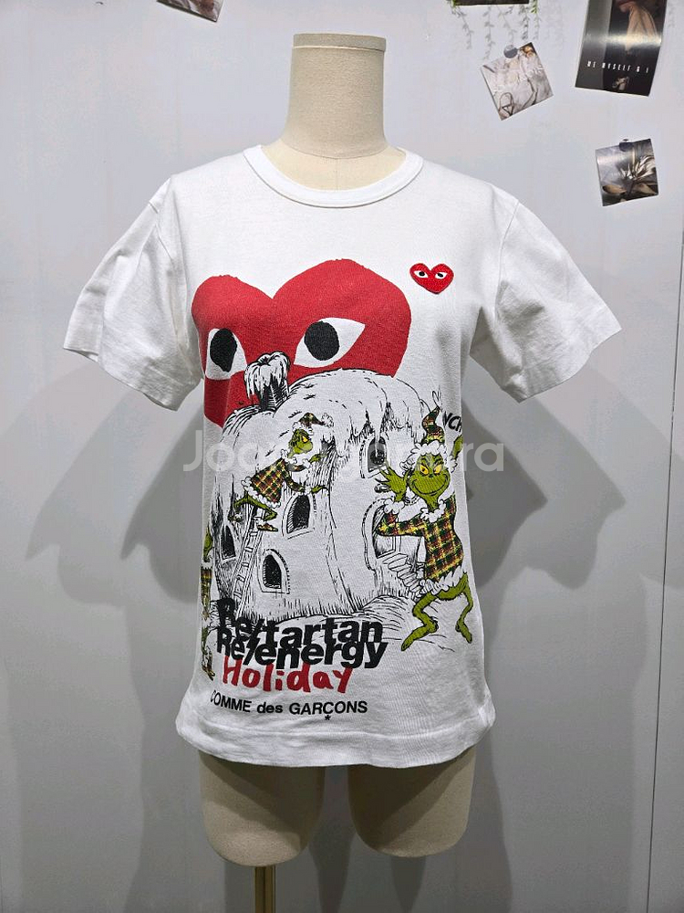 꼼데가르송 그린치 콜라보 반팔티 화이트--0