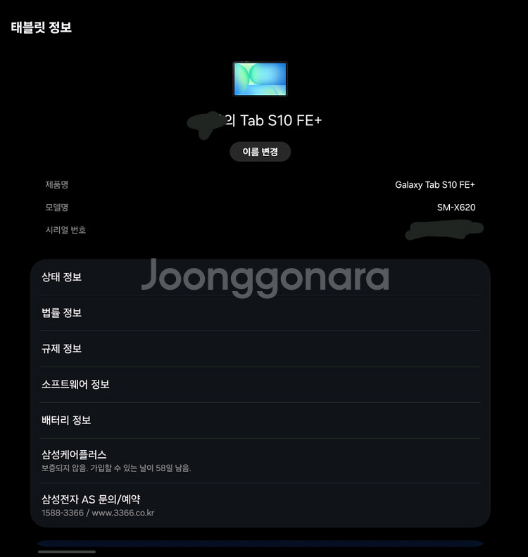 갤럭시탭 S10FE 플러스 12/256 wifi 그레이--1