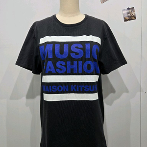 메종키츠네 뮤직 패션 반팔 티셔츠 블랙