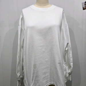 하이크 흰색 무지 긴팔 티셔츠 Hyke