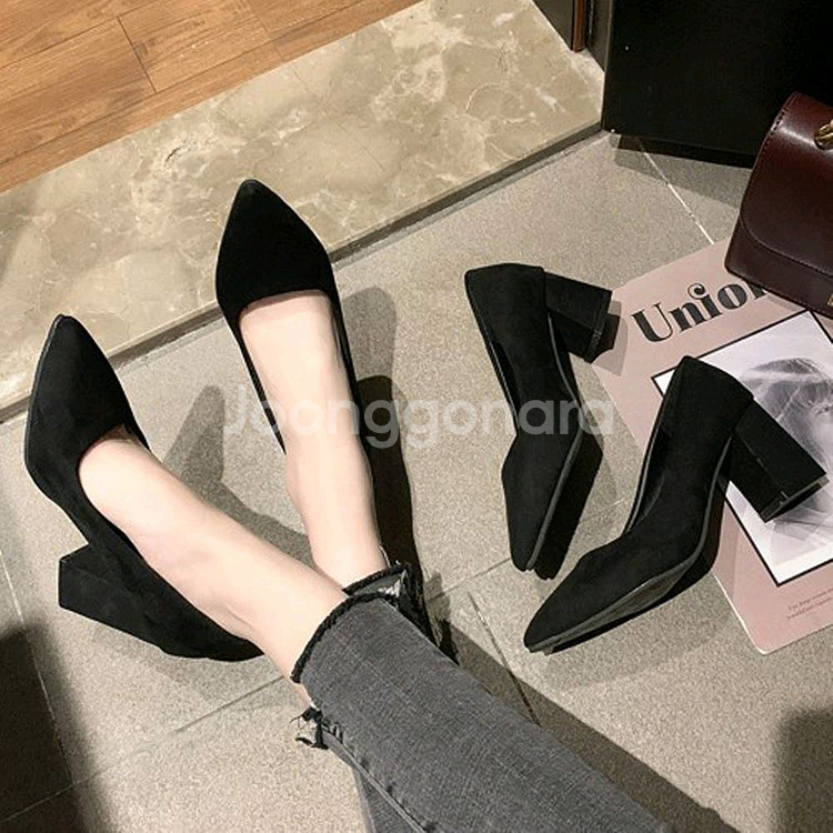 스웨이드 펌프스힐 구두 5cm--0
