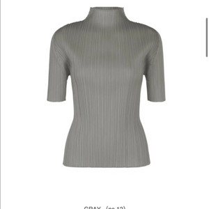 플리트플리즈 하이넥 숏슬리브 탑 그레이