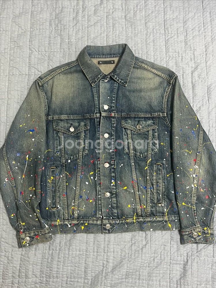 (1) 마인데님 페인팅 3세대 데님 트러커 자켓--0