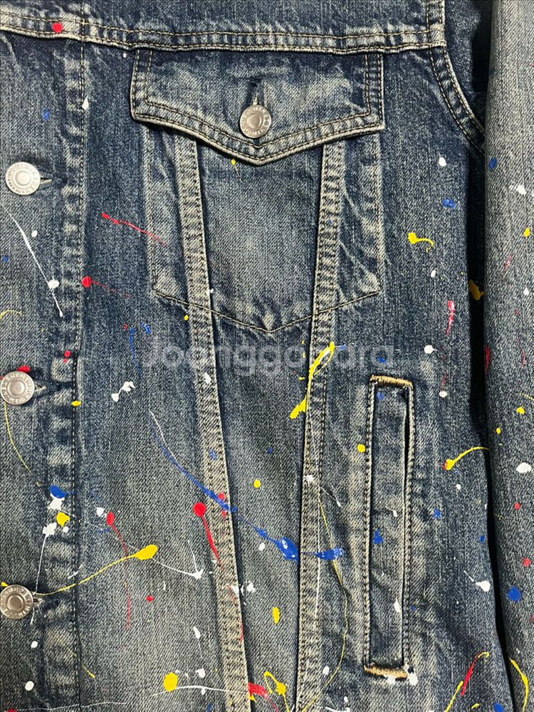 (1) 마인데님 페인팅 3세대 데님 트러커 자켓--3