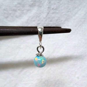 핸드메이드 합성오팔 (압축오팔) 은펜던트 -4.9mm