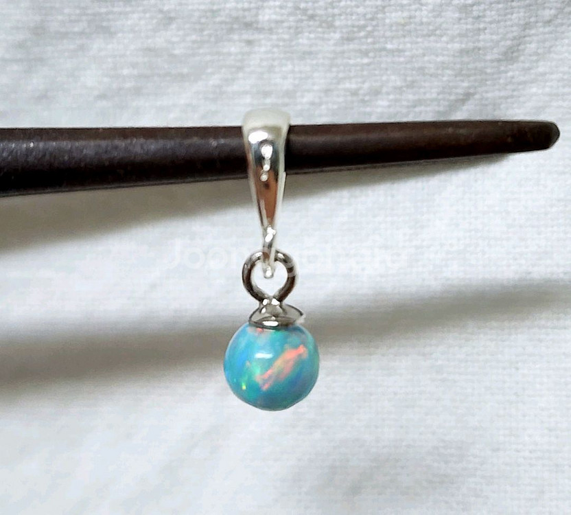 핸드메이드 합성오팔 (압축오팔) 은펜던트 -4.9mm--2